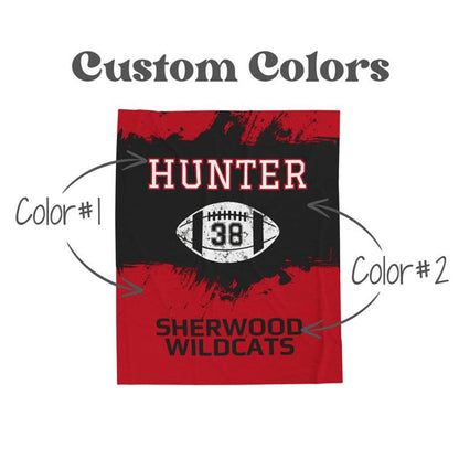 Football Blanket Personalized with Name Customized Football Team Player Gifts