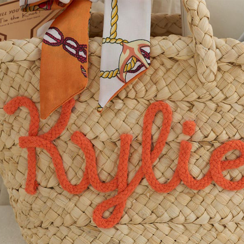 Personalized Beach Bag, Custom Straw HandBag, Bridesmaid Gifts