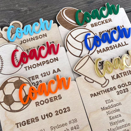 End of Season Coaches Gift, Personalized Coaches Plaque