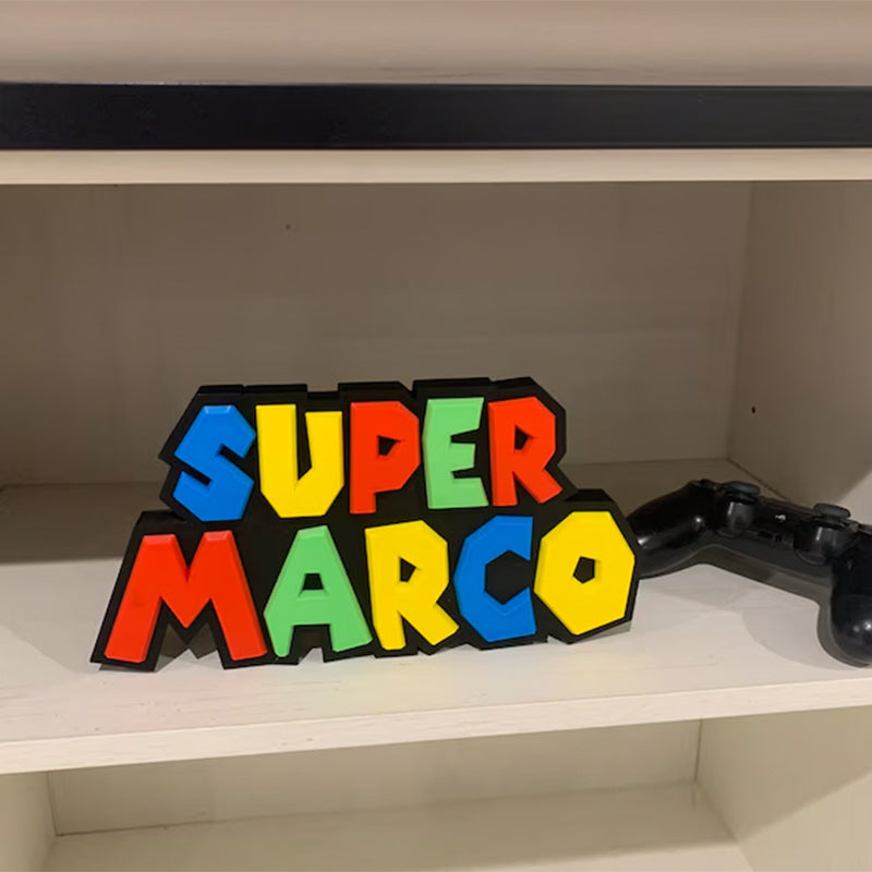 Custom Super Mario Bros inspired Name Plate