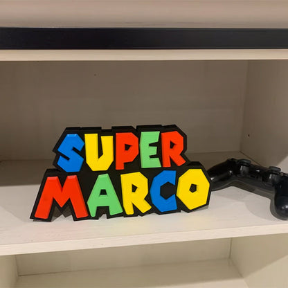 Custom Super Mario Bros inspired Name Plate