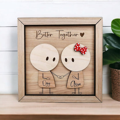 Anniversary Couple Gift, Personalized Couple Wooden Sign