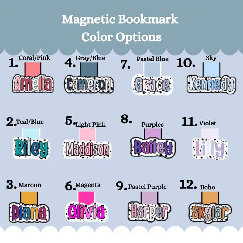 Personalized Name Magnetic Bookmark, Book Lover Gift