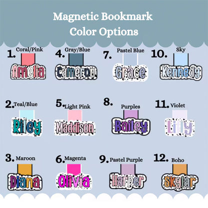 Personalized Name Magnetic Bookmark, Book Lover Gift