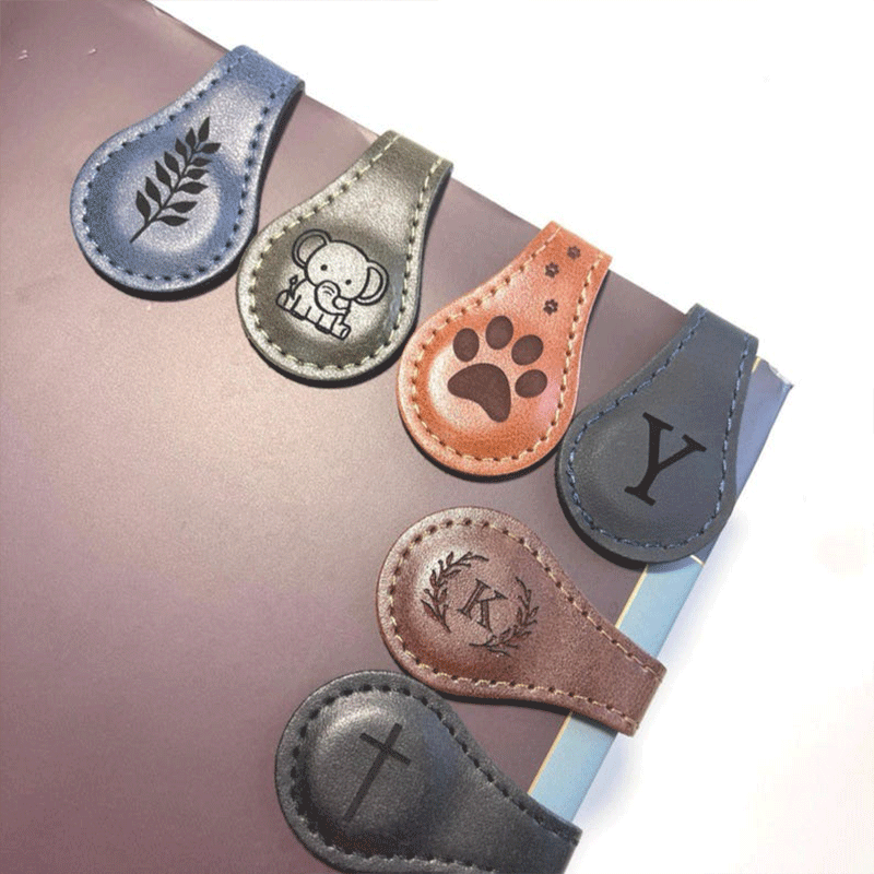 Customized Magnetic Leather Bookmark, Personalized Leather name Bookmark, Reader Gift