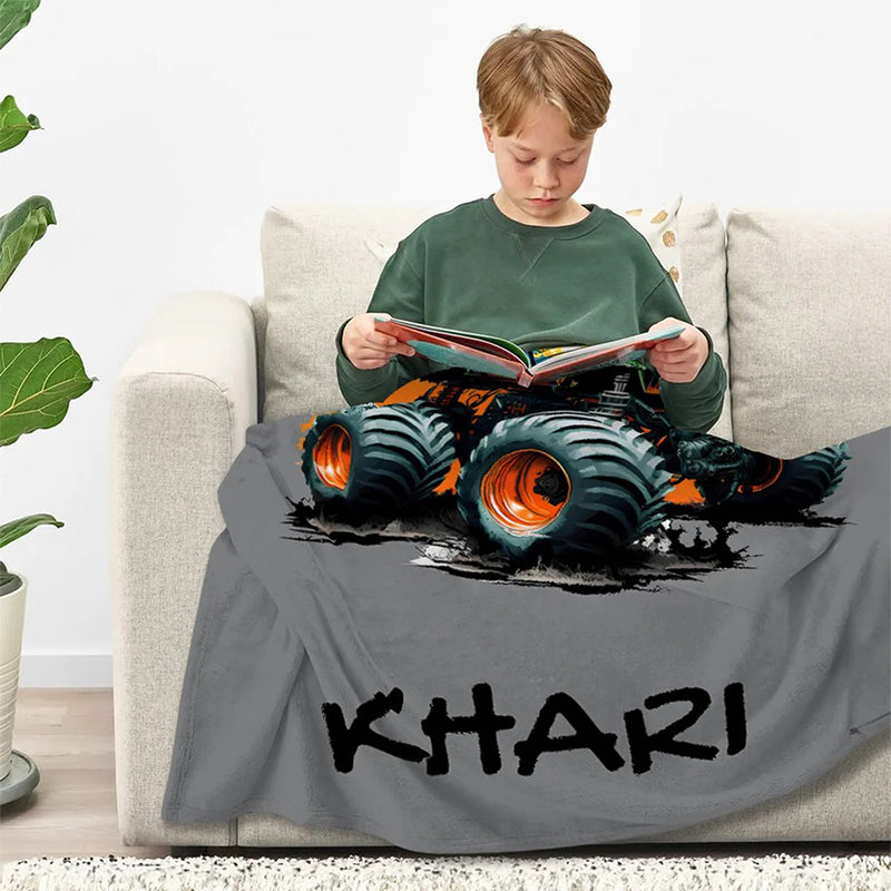 Personalized Big Wheel Off-Road Throw Blanket