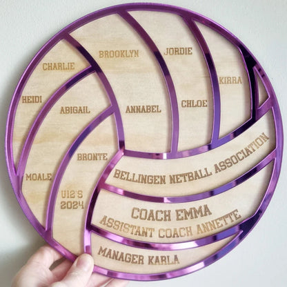 Personalised Netball Coach Plaque, Custom Netball Gift