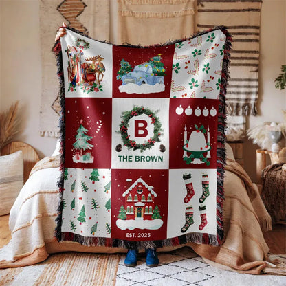 Personalized Family Name Throw Blanket
