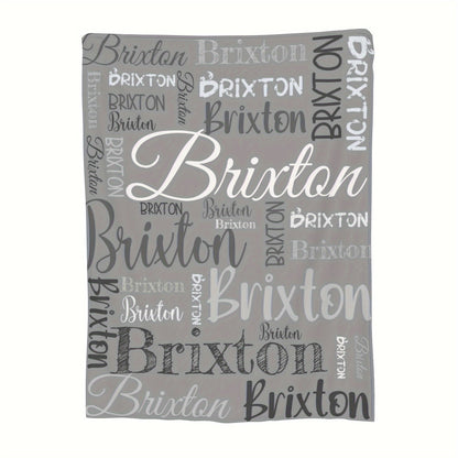 Personalized,Blankets  Soft & Cozy, All-Season Vintage Print in Pink & Black with White Text