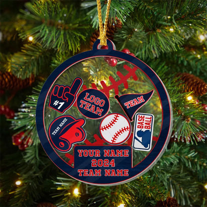 Custom Baseball Christmas Shaker Ornament, Baseball Ornament