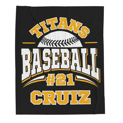 Baseball Gift, Personalized Baseball Blanket, Custom Player Name