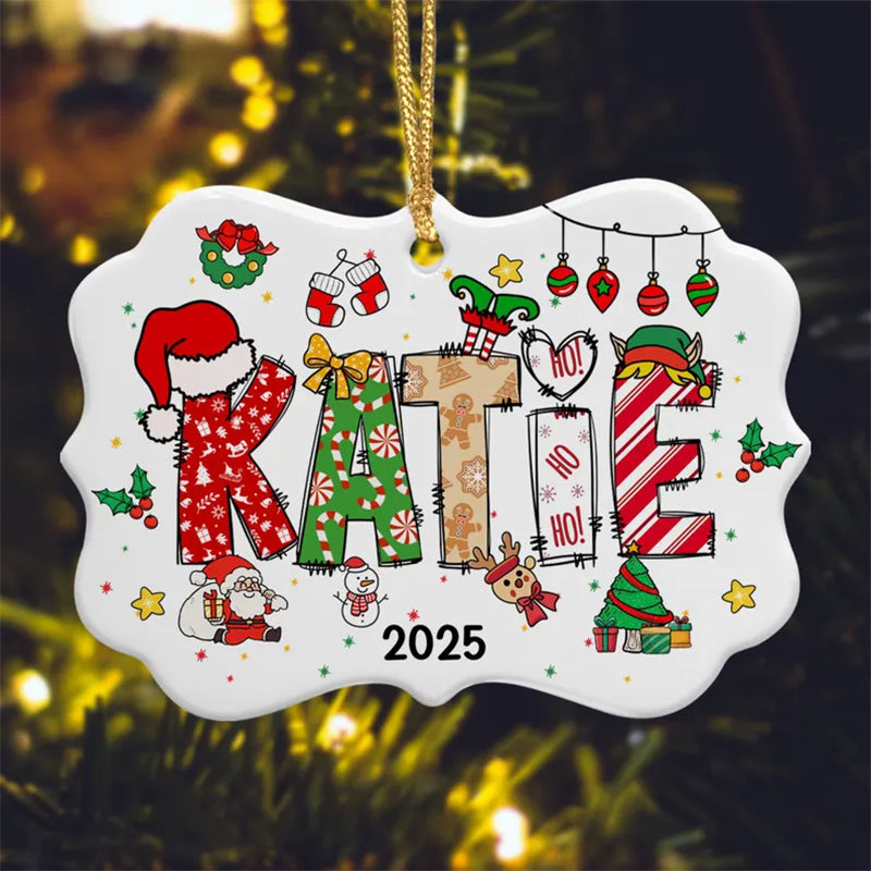 Personalized Kids' Name Christmas Ornament: Custom Acrylic Keepsake