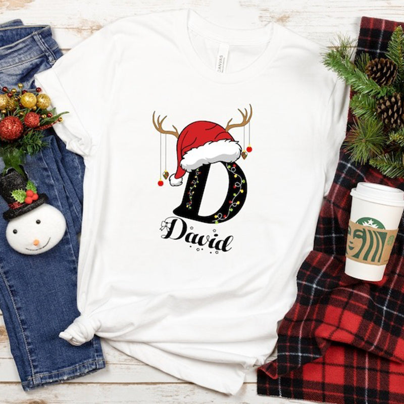Family Christmas Name Shirt, Monogrammed Family Christmas Shirt