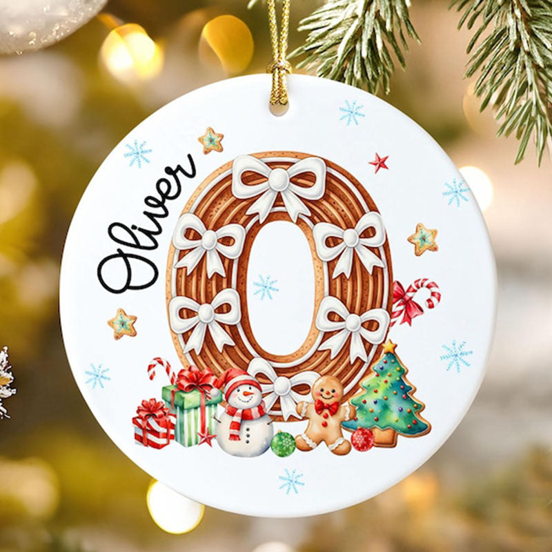 Personalized Gingerbread Alphabet Ornament: