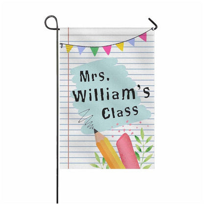 First Day of School Flag Custom Teacher Welcome Sign