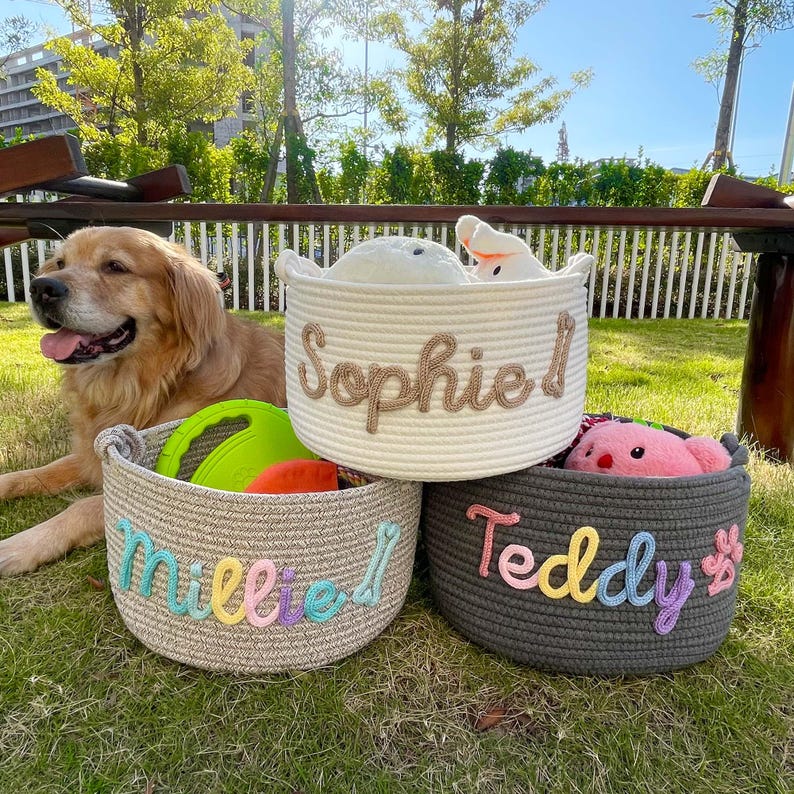 Personalized Basket | Pet Toy Box | Dog Toy Basket