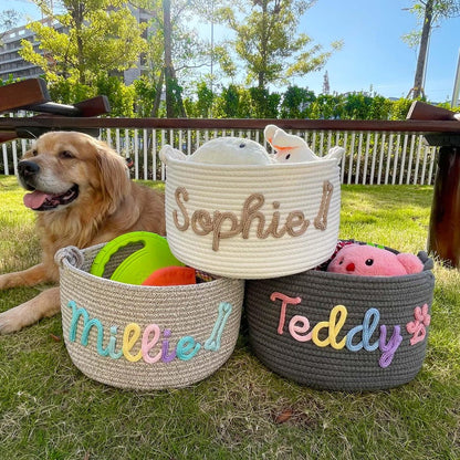 Personalized Basket | Pet Toy Box | Dog Toy Basket