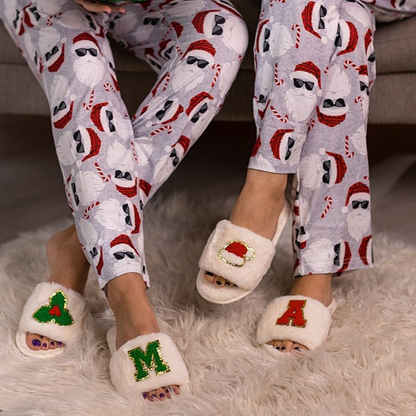 Christmas Fluffy Slippers Christmas Gifts Women Fluffy Slippers