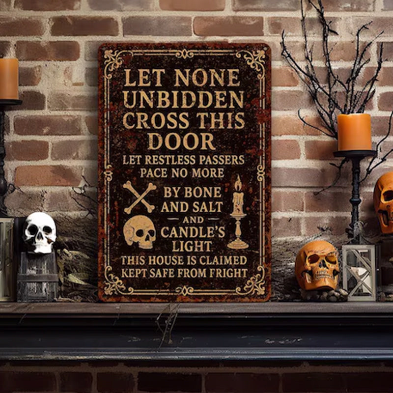 Witch’s Spell Metal Sign – Halloween Home Protection Poem