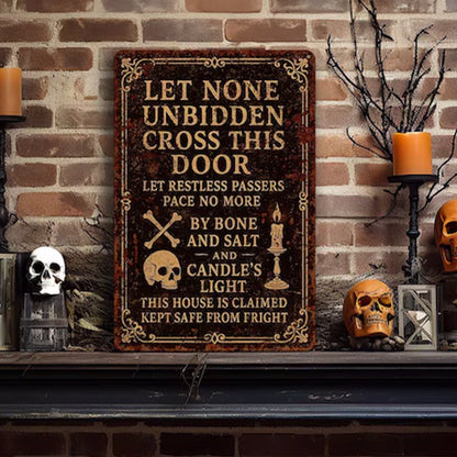 Witch’s Spell Metal Sign – Halloween Home Protection Poem