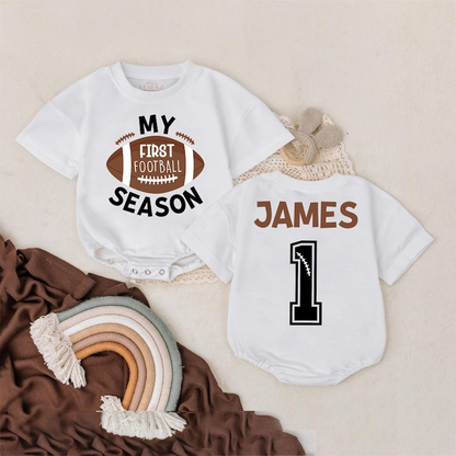 Personalized Game Day Outfit,My First Football Season Romper