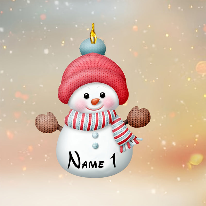 2D Flat, Personalized Name/Text Christmas Ornaments