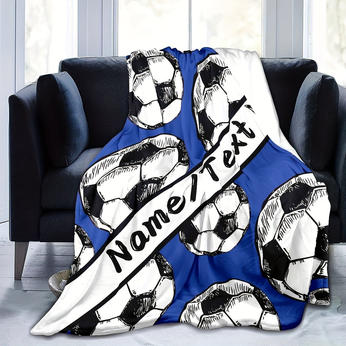 Customizable Football Pattern Throw Blanket