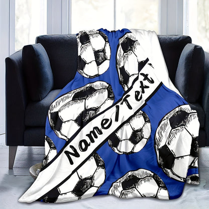 Customizable Football Pattern Throw Blanket