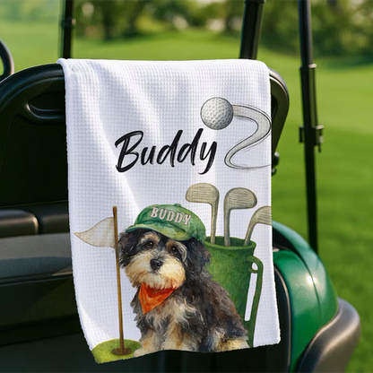 Custom Pet Golf Towel with Pet Photo and Name, Golf Gifts For Men Birthday