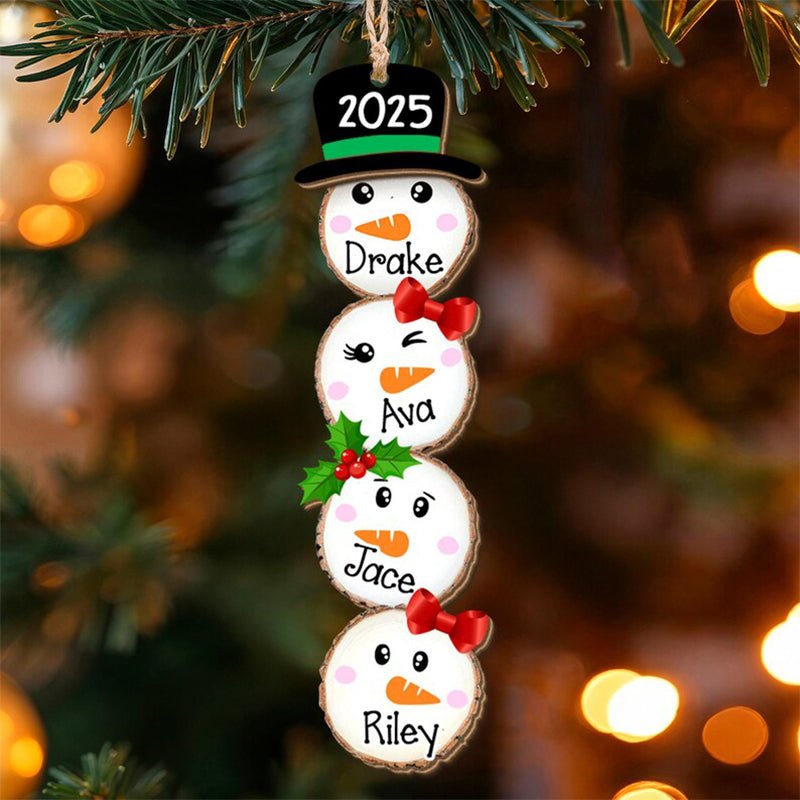 Cute Snowman Family Christmas Ornament 2025