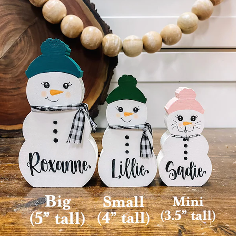 Personalized Snowman Block - Chunky Snowman Blocks