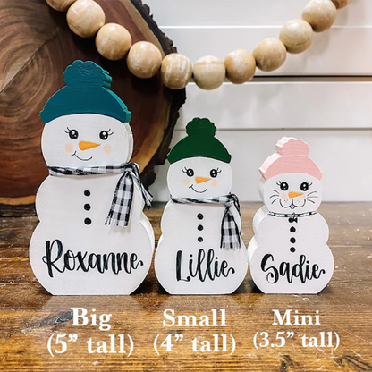 Personalized Snowman Block - Chunky Snowman Blocks