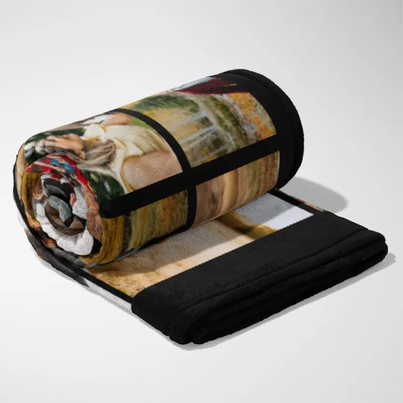 Photo Blanket Collage Picture Blanket With Text, Family Blanket