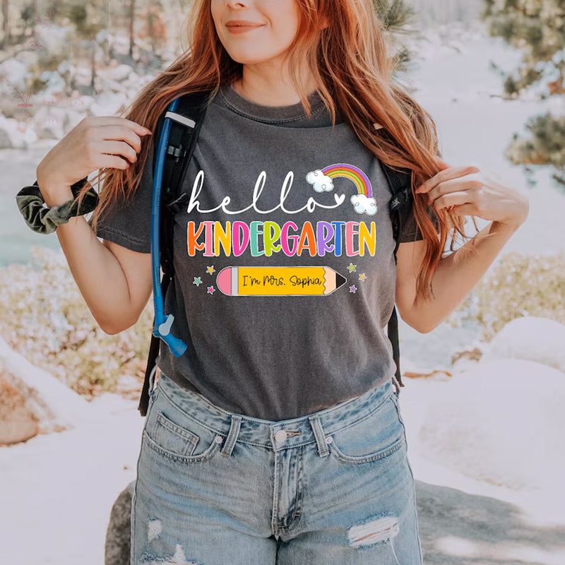 Hello Back to School Shirt, Custom Kids Name Back To School Shirt