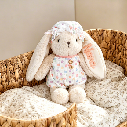 Personalized Embroidered Bunny Plush Baby Gift – Custom Stuffed Rabbit