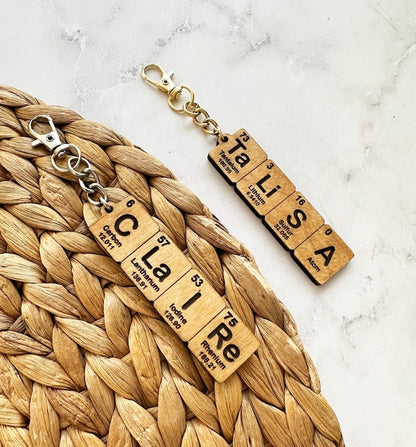 Custom Periodic Table Element Name Key Chain