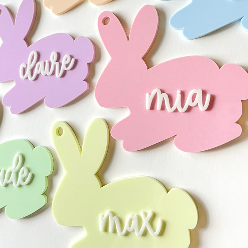 Easter Basket Tags, Acrylic Easter Tags, Custom Name Basket Tags, Personalized Bunny Tags