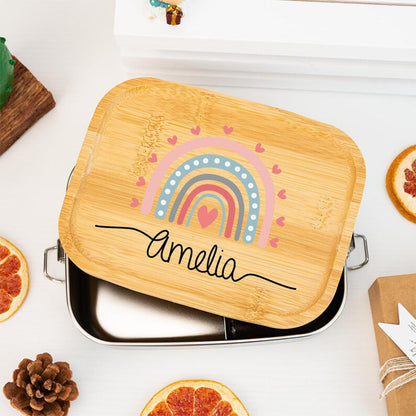 Personalized Rainbow Lunch Box for Children,Stainless Steel Lunch Box