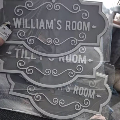Personalised door sign for kids room