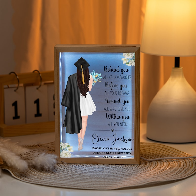 Custom Graduation plaque, Grad gift for best friend, Masters High school gifts for her
