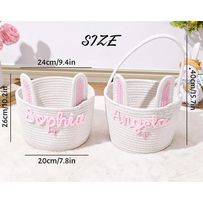 Personalized Easter Bunny Basket, Custom Name Baby Basket