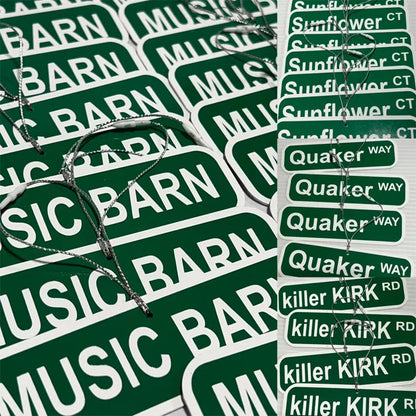 Street sign ornament  custom laser engraved acrylic ornament