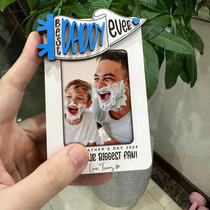 Custom Photo Car Visor Clip, Best Dad Ever Personalized Picture Frame