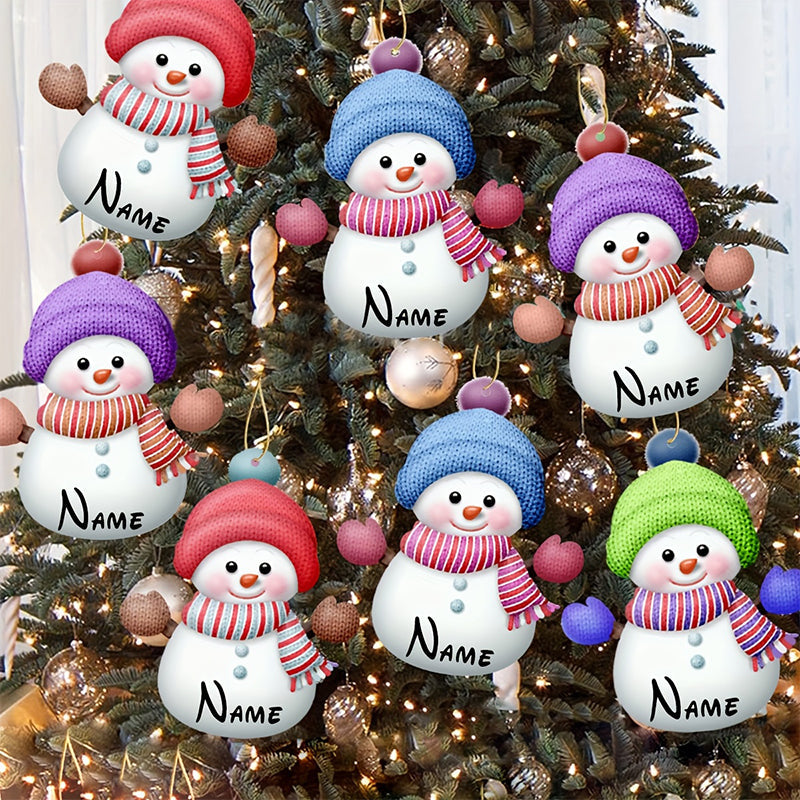 2D Flat, Personalized Name/Text Christmas Ornaments