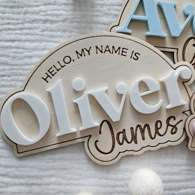 Name Sign For Baby Personalized Newborn Birth Announcement Sign Wooden