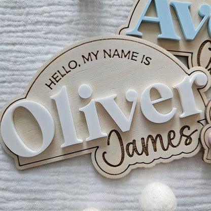Name Sign For Baby Personalized Newborn Birth Announcement Sign Wooden