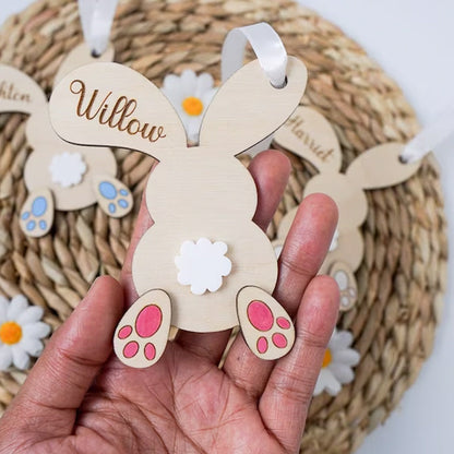 Personalised Easter Bunny Basket Gift Tag Name Tag