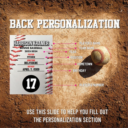 Personalized UV Printed Metal Baseball Card, Personalized Sports Card