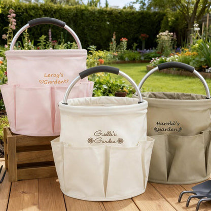 Personalized Gardening Tool Tote Bag, Custom Embroidered Garden Tool Tote Organizer