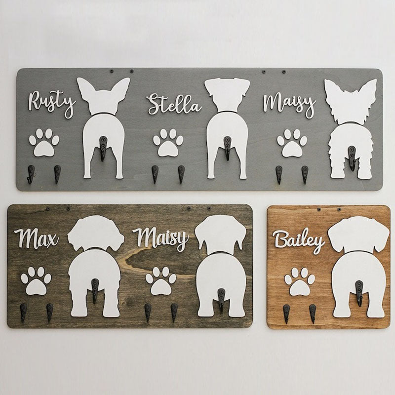Custom Shiplap Dog Leash Holder, Personalized Leash holder